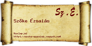 Szőke Ézsaiás névjegykártya